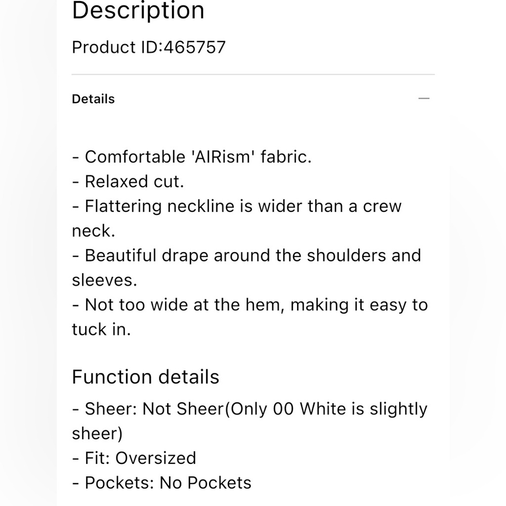 Uniqlo Airism Drape T-Shirt, Short Sleeve Top, White, XS - Picture 13 of 16